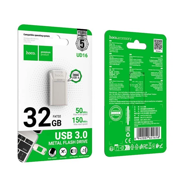 USB-флешнакопичувач HOCO Smart USB3.0 rotating USB flash drive (32GB) UD16 |exFAT| - изображение 2
