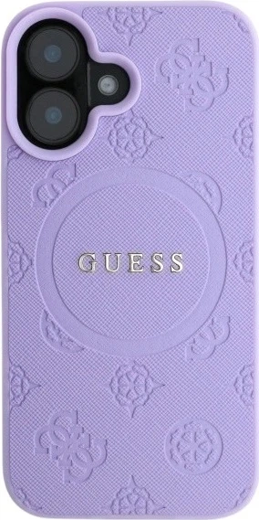 Etui Guess Saffiano Peony Classic Logo MagSafe do Apple iPhone 16 Purple (GUHMP16SPSAPSMEU) - obraz 2