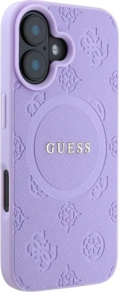 Etui Guess Saffiano Peony Classic Logo MagSafe do Apple iPhone 16 Purple (GUHMP16SPSAPSMEU) - obraz 4