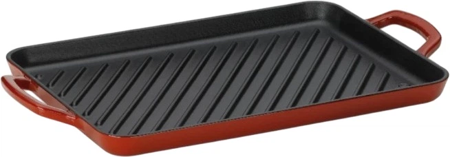 Patelnia grillowa Kela Calido żeliwna czerwona 35 x 25 cm (4025457119392)  - obraz 1