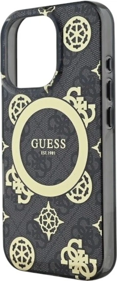 Etui Guess IML Peony On 4G Background MagSafe do Apple iPhone 16 Pro Max Black (GUHMP16XH4PYEEK) - obraz 5