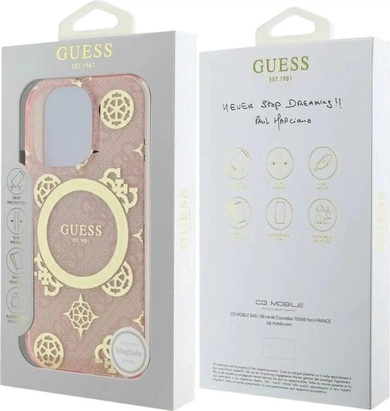 Etui Guess IML Peony On 4G Background MagSafe do Apple iPhone 16 Pro Max Pink (GUHMP16XH4PYEEP) - obraz 8