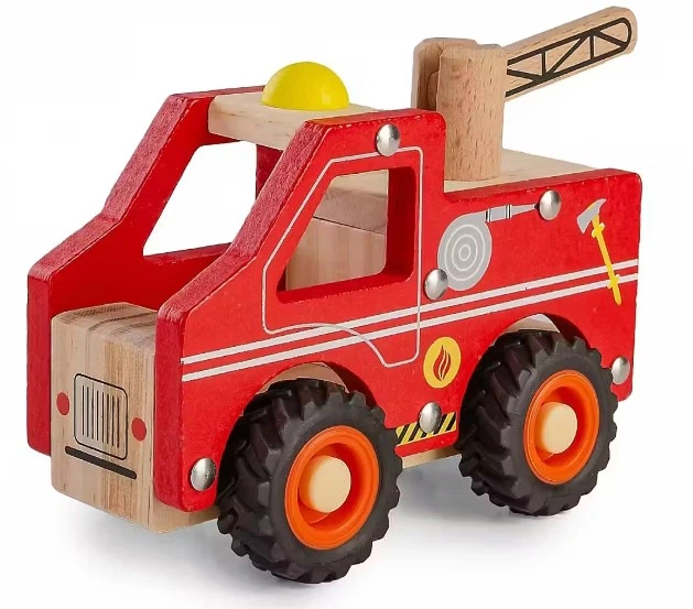 Автомобіль дерев'яний на колесах Platon Пожежна служба (5905422041387) - зображення 4