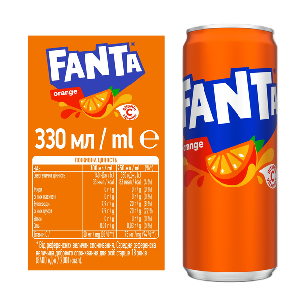 Упаковка безалкогольного напитка Fanta Апельсин 0.33 л х 12 банок (5449000011527) - Фото 3 Упаковка безалкогольного напитка Fanta Апельсин 0.33 л х 12 банок (5449000011527) - изображение 3