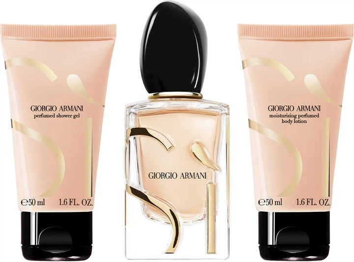 Набір для жінок Giorgio Armani Si Парфумована вода 50 мл + Лосьйон для тіла 50 мл + Гель для душу 50 мл (3614274692464) - зображення 2