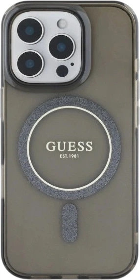 Etui Guess IML Glitter Circle MagSafe do Apple iPhone 16 Pro Max Black (GUHMP16XHFGEREK) - obraz 2