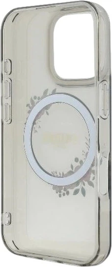 Etui Guess IML Flowers Wreath MagSafe do Apple iPhone 16 Pro Max Black (GUHMP16XHFWFCK) - obraz 7