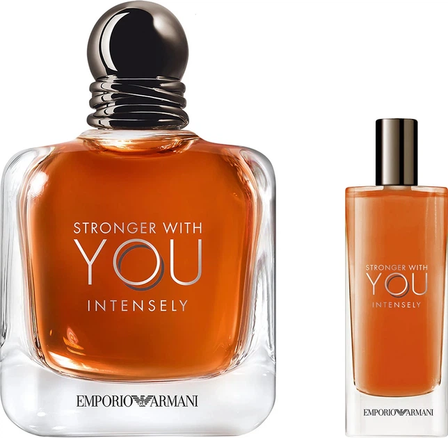Набір для чоловіків Giorgio Armani Stronger With You Intensely Парфумована вода 100 мл + Мініатюра Парфумована вода 15 мл (3614274692563) - зображення 2