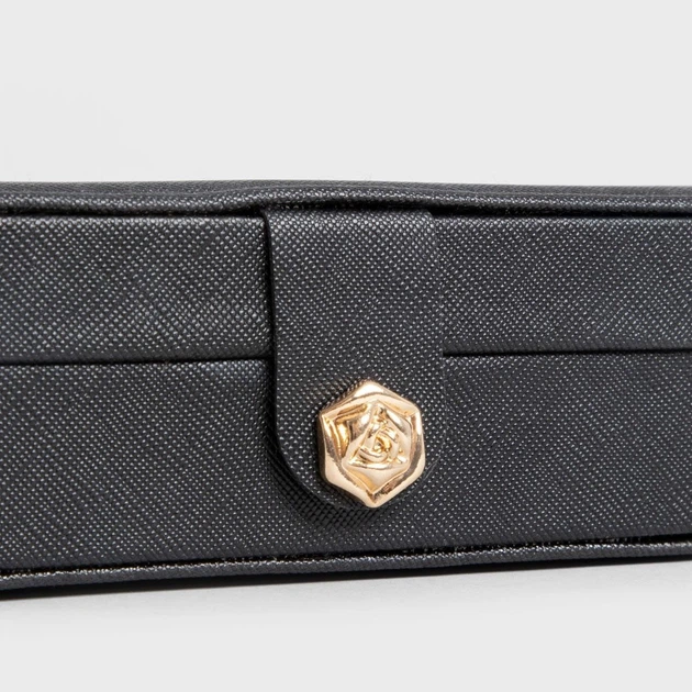 Скринька для біжутерії Homla Virello з екошкіри Чорна 17 x 12 x 6 см (5906496726460) - зображення 2