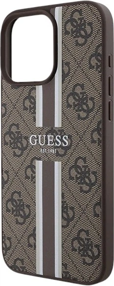 Etui Guess 4G Printed Stripes MagSafe do Apple iPhone 16 Pro Max Brown (GUHMP16XP4RPSW) - obraz 6