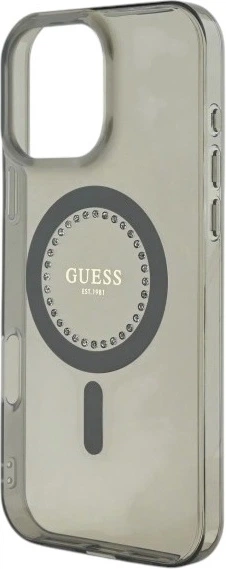 Etui Guess IML Rhinestones MagSafe do Apple iPhone 16 Pro Max Black (GUHMP16XPFTDTEK) - obraz 6