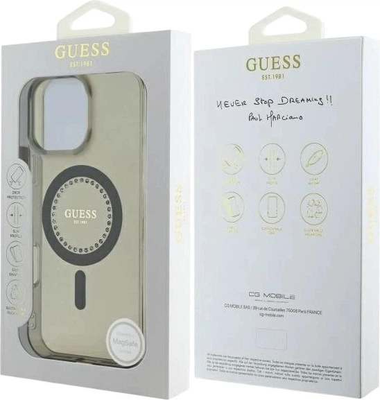 Etui Guess IML Rhinestones MagSafe do Apple iPhone 16 Pro Max Black (GUHMP16XPFTDTEK) - obraz 8