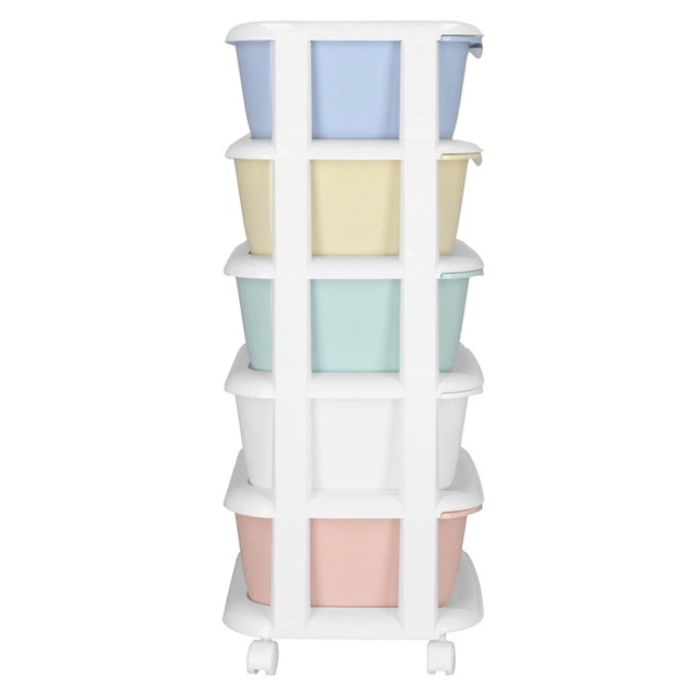 Полиця для іграшок Springos HA0213 з 5 шухлядами на колесах, Білий (5908455300483) - зображення 3