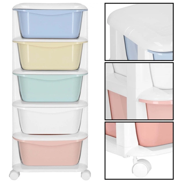 Полиця для іграшок Springos HA0213 з 5 шухлядами на колесах, Білий (5908455300483) - зображення 6