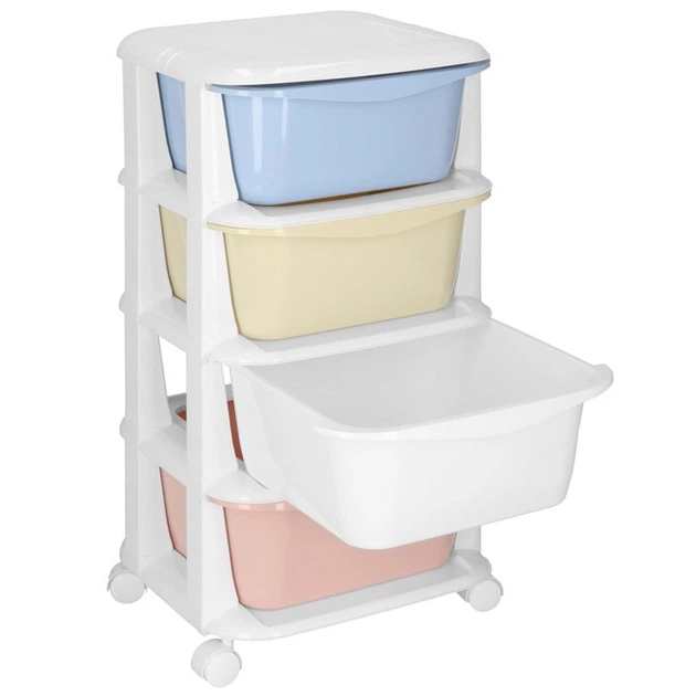 Полиця для іграшок Springos HA0214 з 4 шухлядами на колесах, Білий (5908455300490) - зображення 3