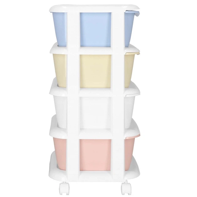 Полиця для іграшок Springos HA0214 з 4 шухлядами на колесах, Білий (5908455300490) - зображення 4