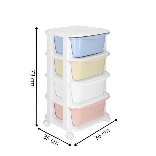 Полиця для іграшок Springos HA0214 з 4 шухлядами на колесах, Білий (5908455300490) - зображення 5