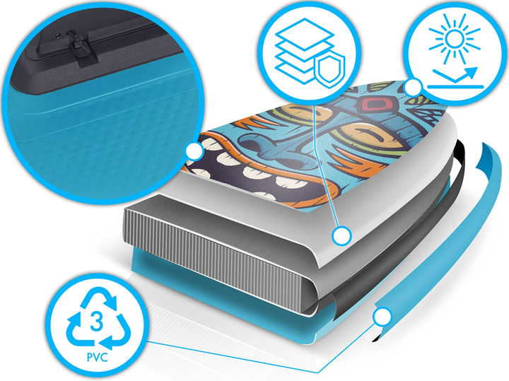 Надувна дошка SUP Soke Aquasurf 275 x 76 x 12 см 850000 (5903890629908) - зображення 4