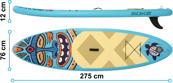 Надувна дошка SUP Soke Aquasurf 275 x 76 x 12 см 850000 (5903890629908) - зображення 5
