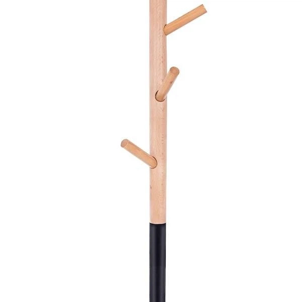 Wieszak na ubrania  Springos HA2039 z imitacją drewna 180 cm czarny (5907719420639) - obraz 4