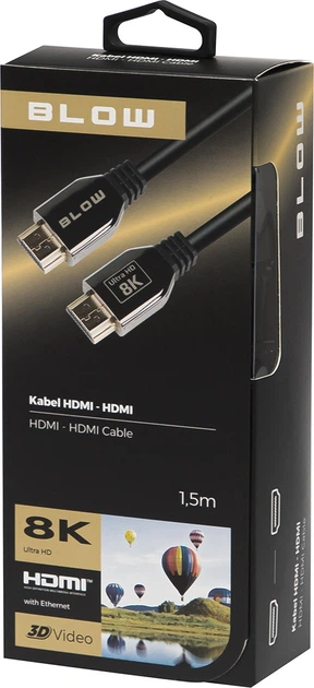 Kabel Blow Premium HDMI - HDMI 8K 1.5 m Black (5900804111573) - obraz 3