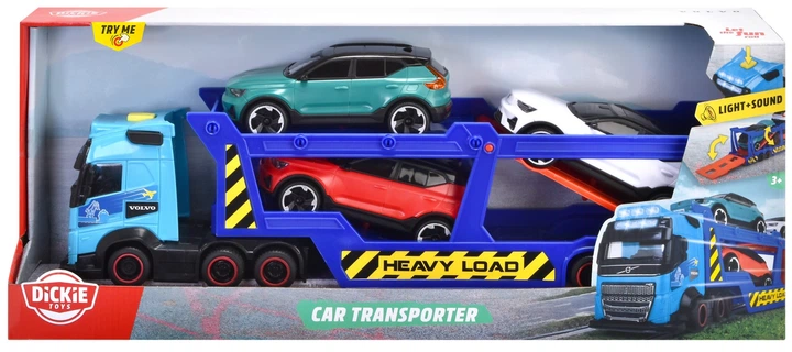 Transporter samochodowy Dickie Toys z 3 autkami ze światłem i dźwiękiem 40 cm (3747017) (4006333086595) - obraz 1