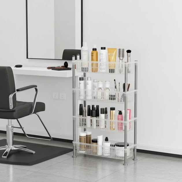 Етажерка вузька пластикова Bursev 5158 91 Прозора, 19,5×50×80 см - Фото 3 Етажерка вузька пластикова Bursev 5158 91 Прозора, 19,5×50×80 см - зображення 3