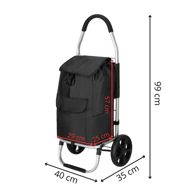 Wózek na zakupy Springos HA7484 42L na kółkach Czarny (5907719487144) - obraz 6