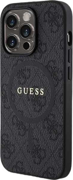 Etui plecki Guess 4G Collection Leather Metal Logo MagSafe do Apple iPhone 14 Pro Max Black(3666339226312) - obraz 3