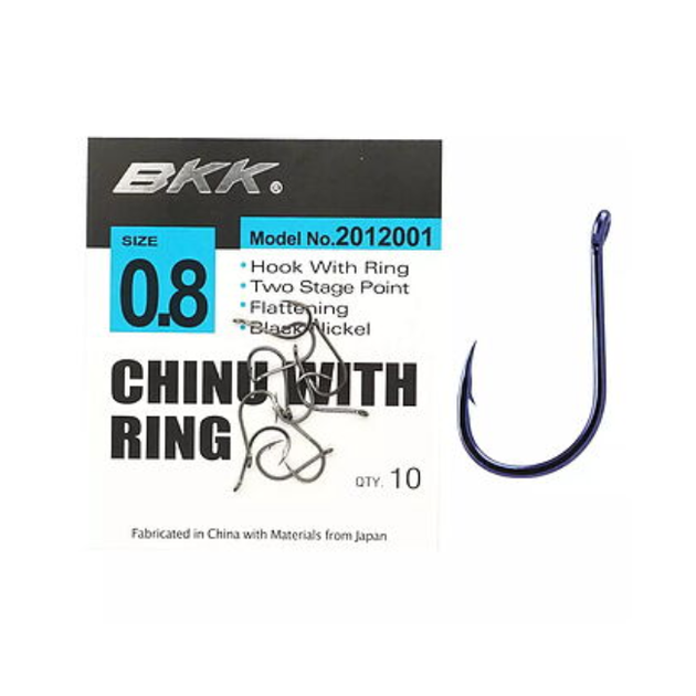 Гачок BKK Chinu With Ring 0.8 10 шт./уп. (1102-A-BN-0213) - Фото 2 Гачок BKK Chinu With Ring 0.8 10 шт./уп. (1102-A-BN-0213) - зображення 2