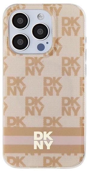 Etui DKNY IML Checkered Mono Pattern & Printed Stripes MagSafe do Apple iPhone 13/13 Pro Pink (3666339269012) - obraz 3