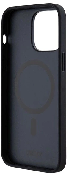 Etui DKNY Leather Pattern Metal Logo MagSafe do Apple iPhone 13/13 Pro Black (3666339261450) - obraz 6