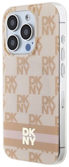 Etui DKNY IML Checkered Mono Pattern & Printed Stripes MagSafe do Apple iPhone 13 Pro Max Pink (3666339269029) - obraz 2