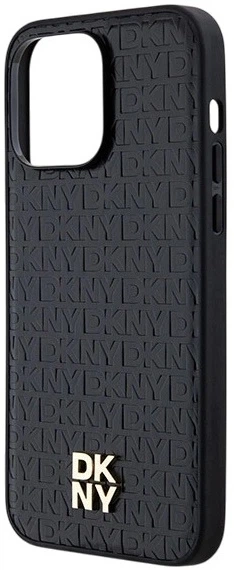 Etui DKNY Leather Pattern Metal Logo MagSafe do Apple iPhone 13 Pro Max Black (3666339261467) - obraz 5