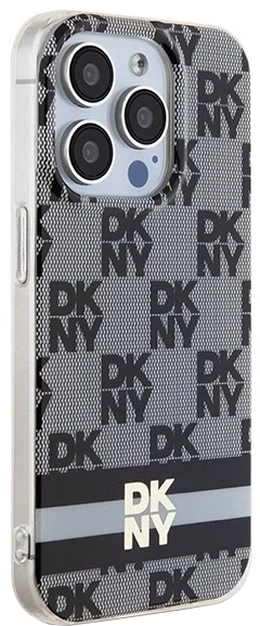 Etui DKNY IML Checkered Mono Pattern & Printed Stripes MagSafe do Apple iPhone 14 Pro Black (3666339269333) - obraz 4