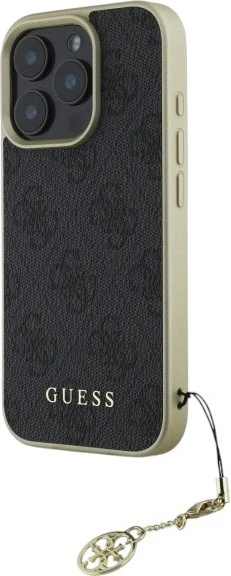 Etui Guess 4G Charms Collection do Apple iPhone 16 Pro Black (GUHCP16LGF4GGR) - obraz 3