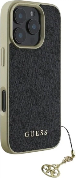 Etui Guess 4G Charms Collection do Apple iPhone 16 Pro Black (GUHCP16LGF4GGR) - obraz 4