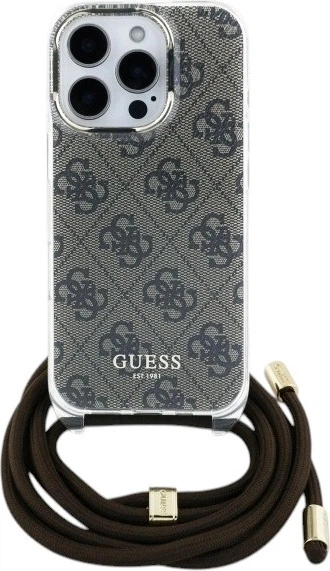 Etui Guess Crossbody Cord 4G Print do Apple iPhone 16 Pro Brown (GUHCP16LHC4SEW) - obraz 1