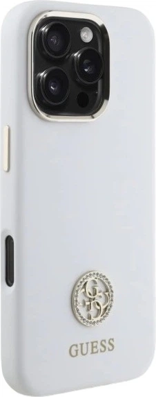 Etui Guess Silicone Logo Strass 4G do Apple iPhone 16 Pro White (GUHCP16LM4DGPH) - obraz 4