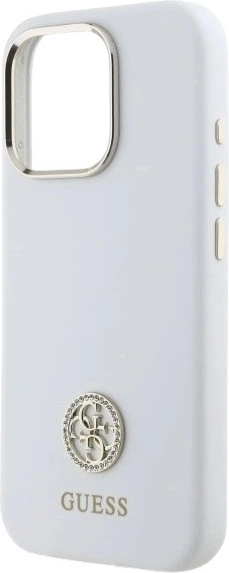 Etui Guess Silicone Logo Strass 4G do Apple iPhone 16 Pro White (GUHCP16LM4DGPH) - obraz 6