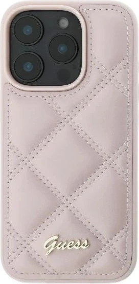 Etui Guess Quilted Metal Logo do Apple iPhone 16 Pro Pink (GUHCP16LPSQSQSP) - obraz 2