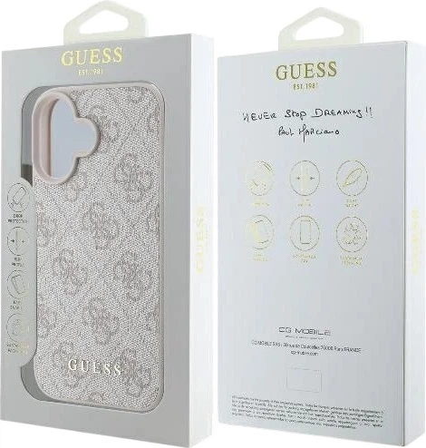 Etui Guess 4G Classic do Apple iPhone 16 Plus Pink (GUHCP16MG4GFPI) - obraz 8