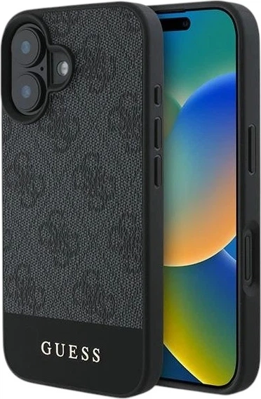 Etui Guess 4G Bottom Stripe do Apple iPhone 16 Plus Grey (GUHCP16MG4GLGR) - obraz 1