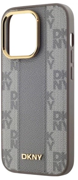 Etui DKNY Leather Checkered Mono Pattern MagSafe do Apple iPhone 14 Pro Beige (3666339259952) - obraz 5