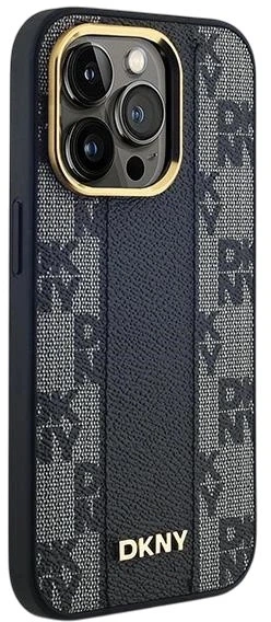 Etui DKNY Leather Checkered Mono Pattern MagSafe do Apple iPhone 14 Pro Black (3666339259815) - obraz 4