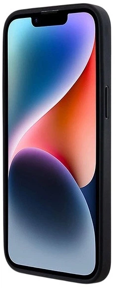 Etui DKNY Leather Pattern Metal Logo MagSafe do Apple iPhone 14 Pro Black (3666339261498) - obraz 7