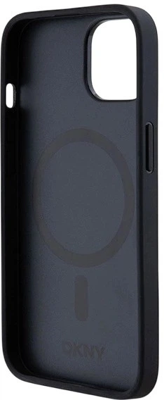 Etui DKNY Leather Monogram Pattern Metal Logo MagSafe do Apple iPhone 15 / 14 / 13 Black (3666339261412) - obraz 6