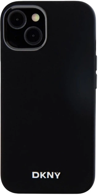 Etui DKNY Liquid Silicone Small Metal Logo MagSafe do Apple iPhone 14 / 15 / 13 Black (3666339265670) - obraz 3