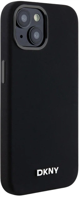 Etui DKNY Liquid Silicone Small Metal Logo MagSafe do Apple iPhone 14 / 15 / 13 Black (3666339265670) - obraz 4