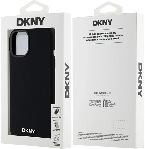 Etui DKNY Liquid Silicone Small Metal Logo MagSafe do Apple iPhone 14 / 15 / 13 Black (3666339265670) - obraz 8